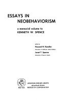 Essays in neobehaviorism; a memorial volume to Kenneth W. Spence