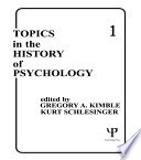 Topics in the history of psychology