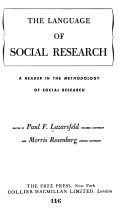 The language of social research; a reader in the methodology of social research