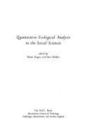 Quantitative ecological analysis in the social sciences