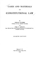 Cases and materials on constitutional law