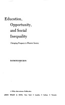 Education, opportunity, and social inequality; changing prospects in Western society.