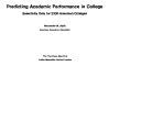 Predicting academic performance in college; selectivity data for 2300 American colleges