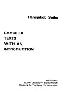 Cahuilla texts with an introduction