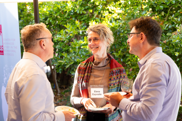 CASBS fellows chatting before the 5-6-26 event
