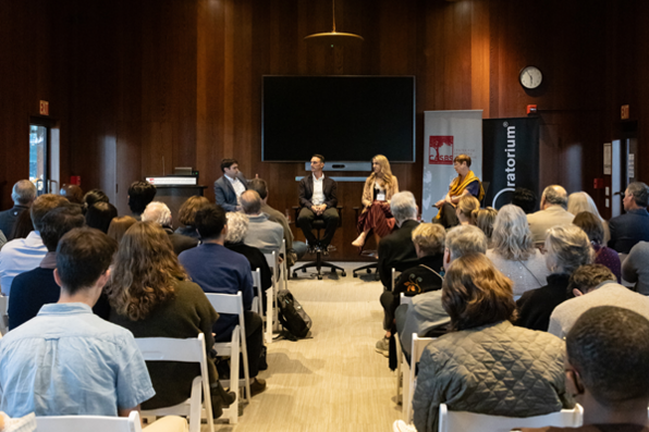 View of panel down center aisle