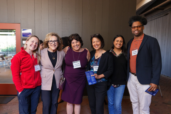 Hazel Markus with attendees before the event