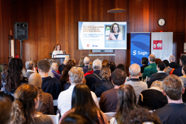 CASBS director Lara Tiedens welcomes attendees & introduces Hazel Markus
