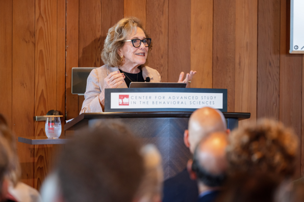 Close-up of Hazel Markus speaking