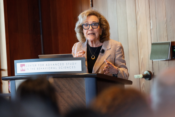 Close-up of Hazel Markus speaking