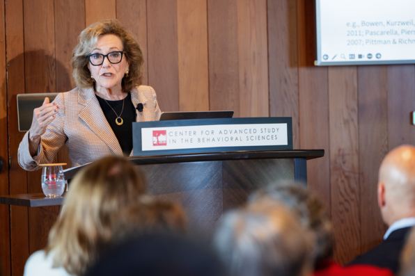Close-up of Hazel Markus speaking