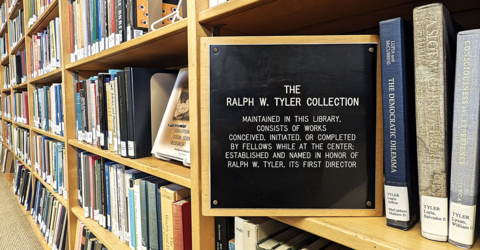Within the collection, a plaque honors Ralph W. Tyler, the Center's first director and for whom the collection is named.