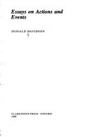 Essays on actions and events | Center for Advanced Study in the