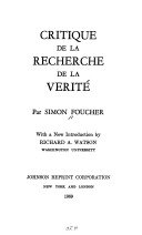 Critique de la Recherche de la vrit