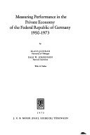 Measuring performance in the private economy of the Federal Republic of Germany :1950-1973