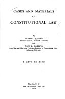 Cases and materials on constitutional law