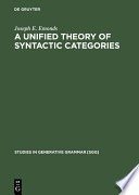 A unified theory of syntactic categories