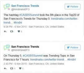 Two tweets about the CASBS Summit