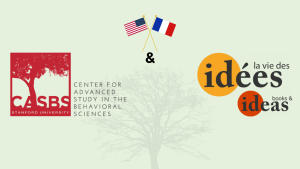 The US and French flags together with the CASBS and La Vie de Idées logos