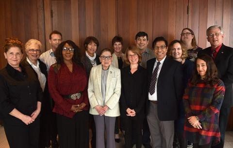 Justice Ginsburg with some CASBS staff