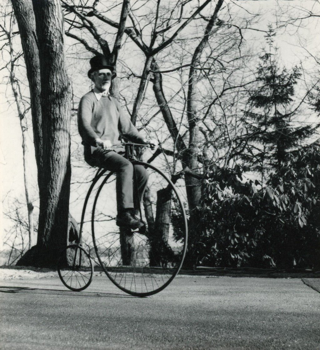 Claude Shannon riding a bicycle
